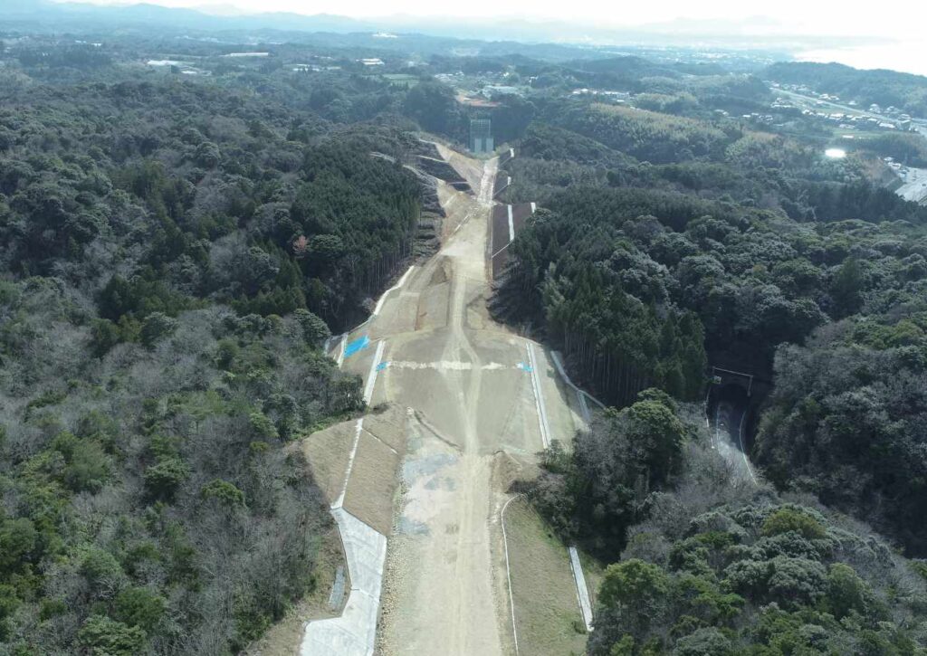 三隅・益田道路木部地区上空からの写真